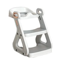 Reductor Wc copii pliabil Little Mom White, multifunctional, in structura triunghiulara, cu colac moale PU, inaltime ajustabila, prevazut cu manere, protectie antistropire, antiaderent, potrivit si toaletelor patrate - 4