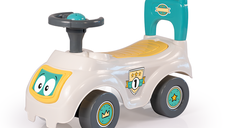 Ride-On copii fara pedale Dolu Pastel, volan cu claxon, spatar cu posibilitatea de impingere, spatiu de depozitare, claxon