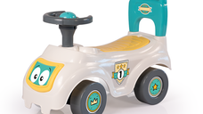 Ride-On copii fara pedale Dolu Pastel, volan cu claxon, spatar cu posibilitatea de impingere, spatiu de depozitare, claxon