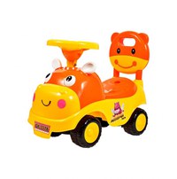 Ride-On copii fara pedale MalPlay Hipcio Walker Orange cu spatar inalt, compartiment de depozitare pozitionat sub scaun, claxon, recomandata copiilor de la 2 ani - 4