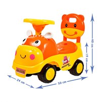 Ride-On copii fara pedale MalPlay Hipcio Walker Orange cu spatar inalt, compartiment de depozitare pozitionat sub scaun, claxon, recomandata copiilor de la 2 ani - 3