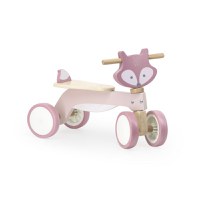 Ride-On pentru copii din lemn PolarB Viga Vulpe roz, roti din cauciuc Eva, recomandat copiilor de la 12 luni, actionat cu picioarele - 4