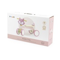 Ride-On pentru copii din lemn PolarB Viga Vulpe roz, roti din cauciuc Eva, recomandat copiilor de la 12 luni, actionat cu picioarele - 1