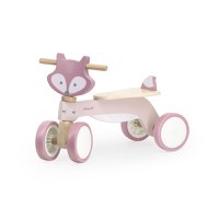 Ride-On pentru copii din lemn PolarB Viga Vulpe roz, roti din cauciuc Eva, recomandat copiilor de la 12 luni, actionat cu picioarele - 3