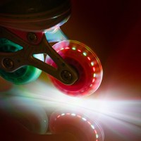 Role pentru copii, Meteor, cizma ajustabila pe 3 dimensiuni, roti cu LED, rulmenti ABEC-7, frana pe spate, masura S 30-33, Mermaid Pink - 8