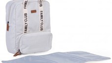 Rucsac de infasat Childhome Family Club Signature alb