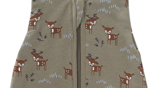 Sac de dormit cocon din bumbac organic 0-3 luni model Deer Olive
