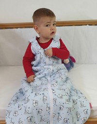 Sac de dormit copii 0.5 tog KidsDecor Loving Bear Blue din bumbac 140 cm - 3