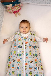 Sac de dormit copii 0.5 tog KidsDecor Robot Friends din bumbac 70 cm - 2