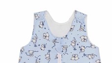 Sac de dormit copii 1.5 tog Loving Bear Blue din bumbac 110 cm
