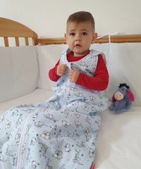 Sac de dormit copii 1.5 tog Loving Bear Blue din bumbac 95 cm - 3