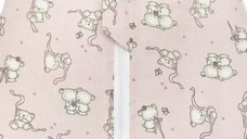 Sac de dormit copii 1.5 tog Loving Bear Pink din bumbac 70 cm