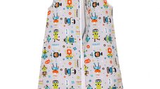 Sac de dormit copii 1.5 tog Robot Friends din bumbac 110 cm