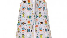 Sac de dormit copii 1 tog KidsDecor Robot Friends din bumbac 60 cm
