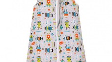 Sac de dormit copii 1 tog KidsDecor Robot Friends din bumbac 95 cm