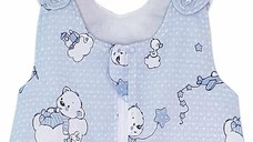 Sac de dormit copii 2.5 tog KidsDecor Ursuletul Martinica albastru din bumbac 130 cm