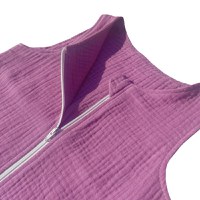 Sac de dormit cu picioruse 0.3 tog din muselina Lavender 80 cm - 3