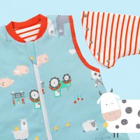 Sac de dormit cu picioruse si maneca lunga detasabila Farmyard 90 cm + manseta 3.5 Tog - 1