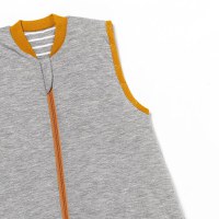 Sac de dormit cu picioruse si maneca lunga detasabila Gray Mottled Stripes 70 cm + manseta 2.5 Tog - 1