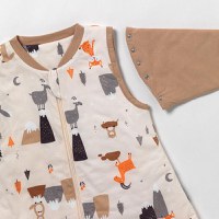 Sac de dormit cu picioruse si maneca lunga detasabila Mountain Animals 110 cm + manseta 2.5 Tog - 1