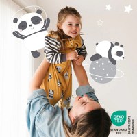 Sac de dormit cu picioruse si maneca lunga detasabila Panda 120 cm + manseta 1.0 Tog - 1