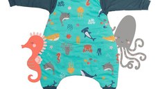Sac de dormit cu picioruse si maneca lunga detasabila Under the Sea 80 cm + manseta 2.5 Tog