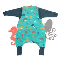 Sac de dormit cu picioruse si maneca lunga detasabila Under the Sea 80 cm + manseta 2.5 Tog - 1