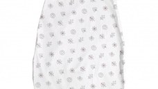 Sac de dormit de primavaravara 85 cm bumbac ranforce White Abstract Leaves