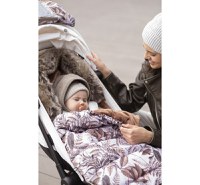 Sac de dormit impermeabil de iarna din plus cu umplutura fleece pentru carucior 105x48cm bej - 4