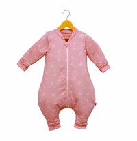 Sac de dormit KidsDecor cu picioruse si maneci 2 tog Stars in your eyes Pink 100 cm - 4