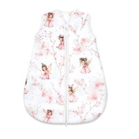Sac de dormit MimiNu Fairy Pink, de iarna, din bumbac, cu fermoar, 70 cm, 0-6 luni, 2.5 tog - 2