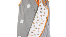 Sac de dormit multifunctional Grey Orange Zoo Animal Travel 1-3 ani