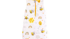 Saculet de dormit gros din bumbac model albinute 0-6 luni