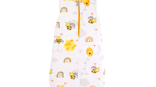 Saculet de dormit gros din bumbac model albinute 0-6 luni