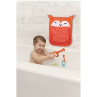 Saculet pentru jucariile de baie FreeON Fox cu sistem de prindere cu ventuze 32x38 cm - 1