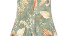 Saculet swaddle pentru infasat + caciulita Second Step Boho Green Sleepee