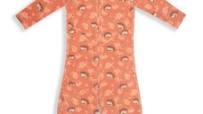 Saculet Swaddle pentru infasat din bumbac + caciulita Animale de epoca Arici Sleepe