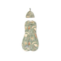 Saculet swaddle pentru infasat nou nascut + caciulita First Step Boho Green 0.2 Tog Sleepee - 2