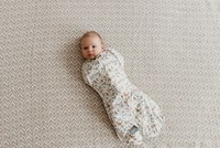 Saculet Swaddle pentru infasat nou nascut + caciulita First Step Forest Ivory Sleepee - 2