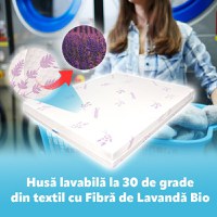 Saltea de pat ortopedica cu latex 140x200 cm, 17+3+1 reversibila, 7 zone, husa lavanda, Young - 3