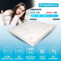 Saltea de pat ortopedica cu latex 140x200 cm, 17+3+1 reversibila, 7 zone, husa lavanda, Young - 4