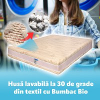 Saltea de pat ortopedica pentru copii 80x200 latex, cocos, husa bumbac, Econatura - 7