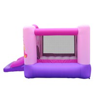 Saltea gonflabila Printese cu loc de joaca, tobogan si cos de baschet - 1