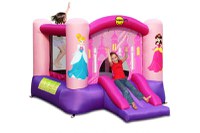 Saltea gonflabila Printese cu loc de joaca, tobogan si cos de baschet - 2