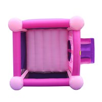 Saltea gonflabila Printese cu loc de joaca, tobogan si cos de baschet - 4