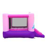 Saltea gonflabila Printese cu loc de joaca, tobogan si cos de baschet - 5