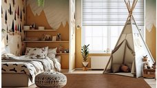 Salteluta de joaca multifunctionala tip puzzle 180 x 120 cm Massido 650102 Maro