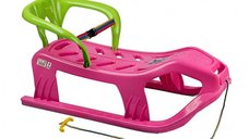 Sanie copii Marmat Snow Star Z cu spatar roz