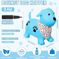 Saritor gonflabil din cauciuc rezistent, cu Pompa inclusa si Esarfa colorata detasabila, 52 x 24 x 46 cm, Jumping Dog Blue - 8
