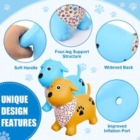 Saritor gonflabil din cauciuc rezistent, cu Pompa inclusa si Esarfa colorata detasabila, 52 x 24 x 46 cm, Jumping Dog Blue - 9